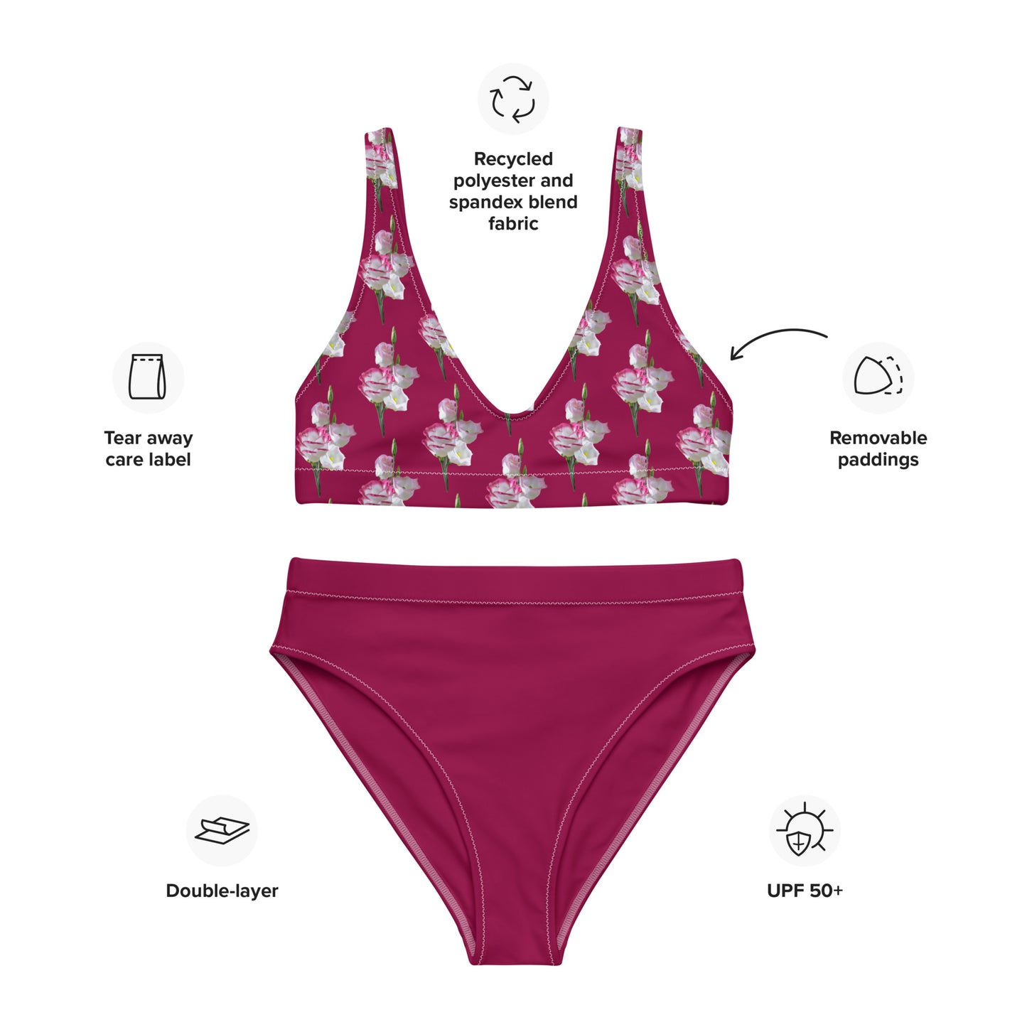 High Waisted Bikini Womens Mix and Match Patterns and Solid Colours (Glamourange 0019 Model)