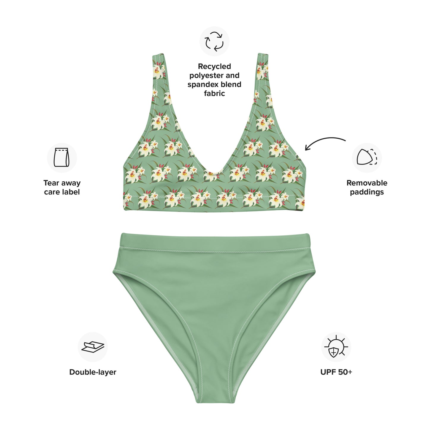 High Waisted Bikini Womens Mix and Match Patterns and Solid Colours (Glamourange 0020 Model)