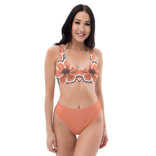 High Waisted Bikini Womens Mix and Match Patterns and Solid Colours (Glamourange 0025 Model)