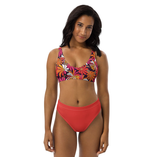 High Waisted Bikini Womens Mix and Match Patterns and Solid Colours (Glamourange 0032 Model)