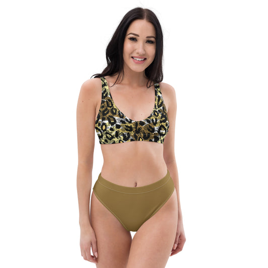 High Waisted Bikini Womens Mix and Match Patterns and Solid Colours (Glamourange 0035 Model)