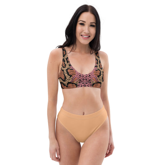 High Waisted Bikini Womens Mix and Match Patterns and Solid Colours (Glamourange 0041 Model)