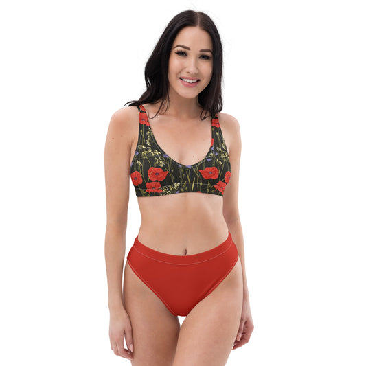 High Waisted Bikini Womens Mix and Match Patterns and Solid Colours (Glamourange 0047 Model)