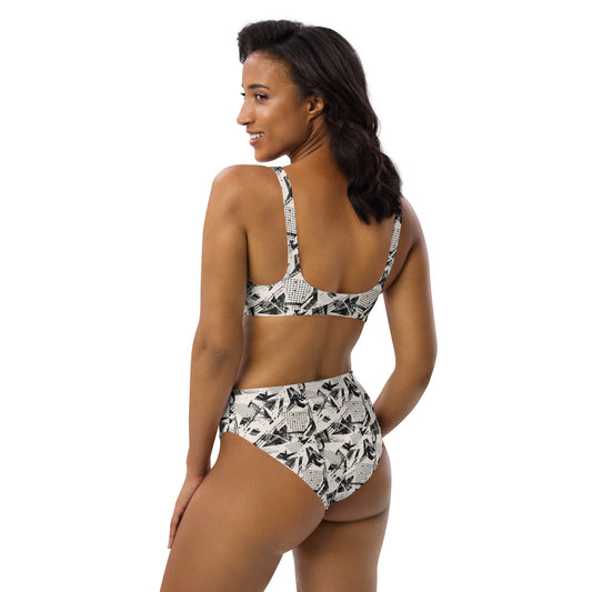 High Waisted Bikini Womens (Glamourange Luxury Bikini High Waisted - 0016 Patterns Model)