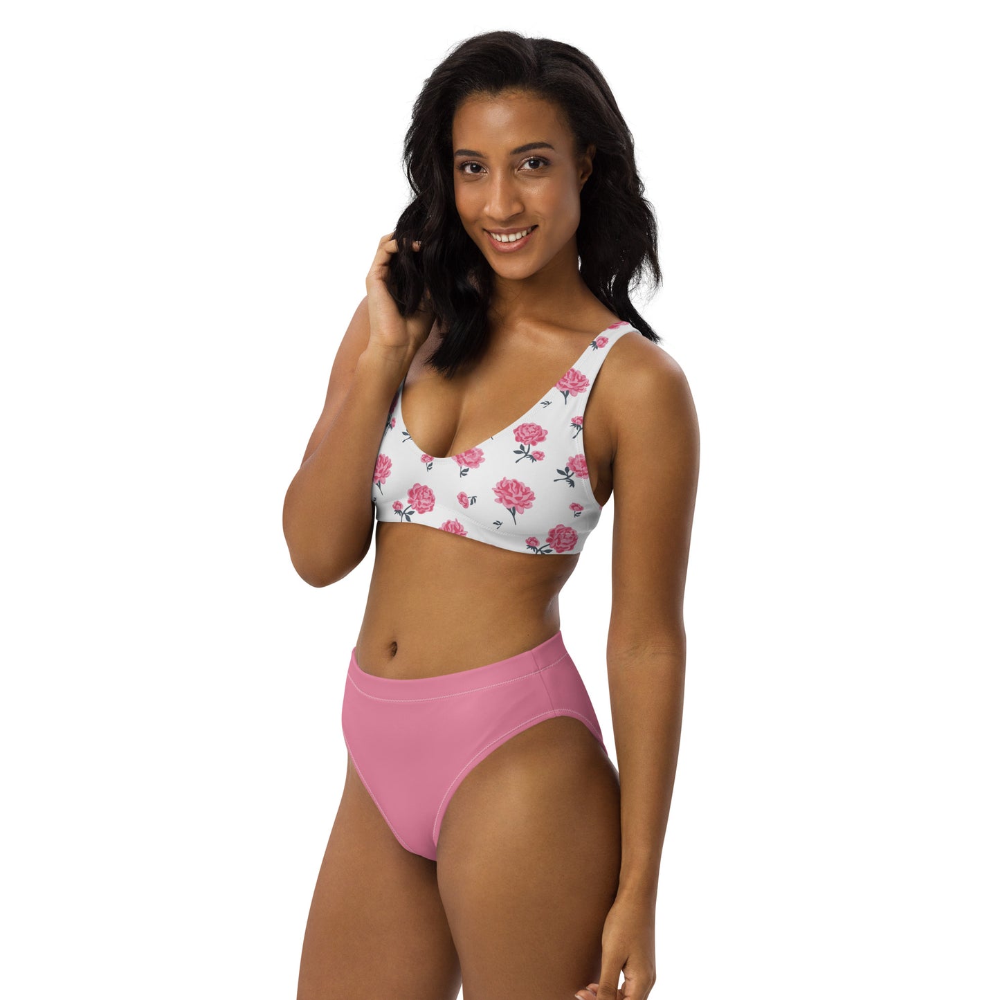 High Waisted Bikini Womens Mix and Match Patterns and Solid Colours (Glamourange 004 Model)