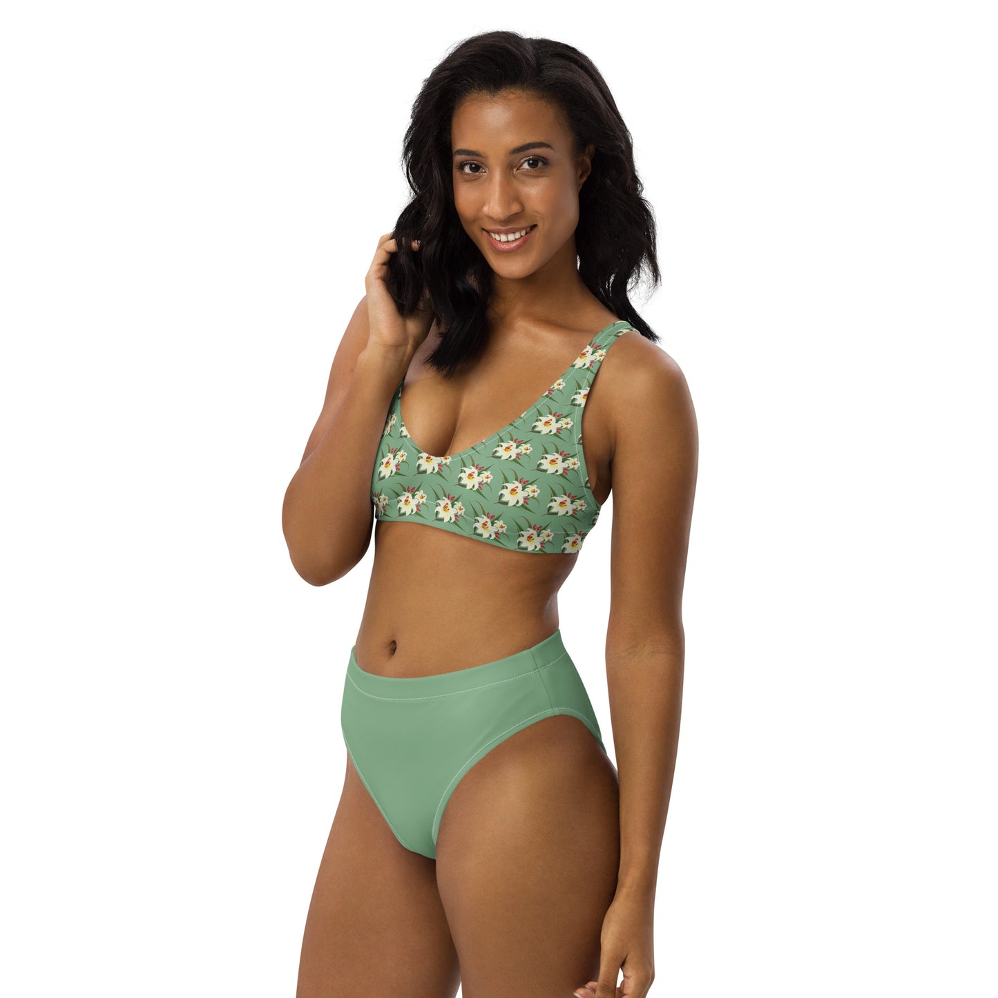 High Waisted Bikini Womens Mix and Match Patterns and Solid Colours (Glamourange 0020 Model)