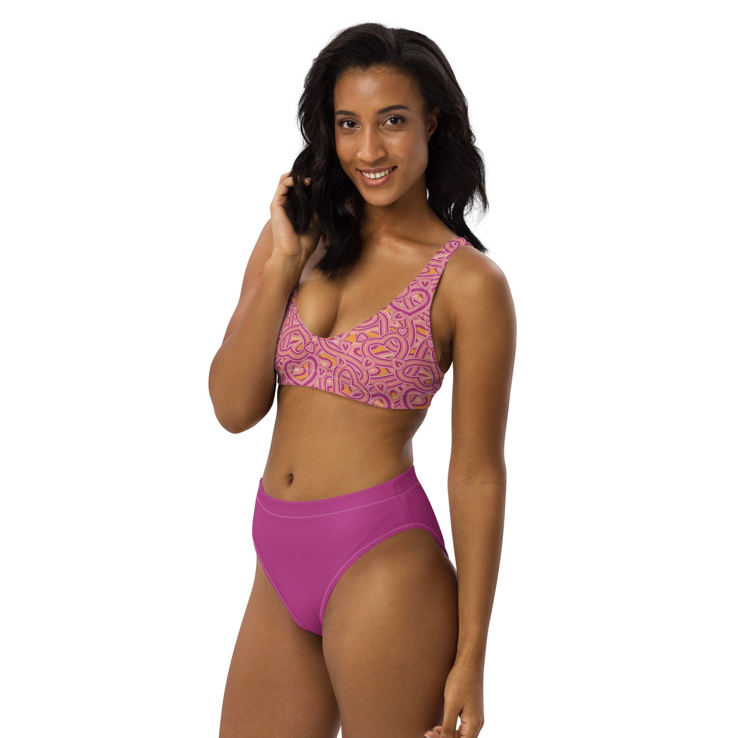 High Waisted Bikini Womens Mix and Match Patterns and Solid Colours (Glamourange 0022 Model)