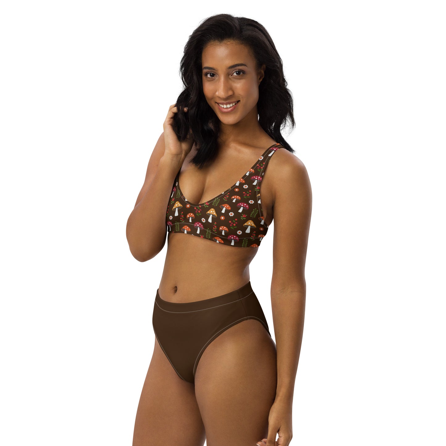 High Waisted Bikini Womens Mix and Match Patterns and Solid Colours (Glamourange 0028 Model)