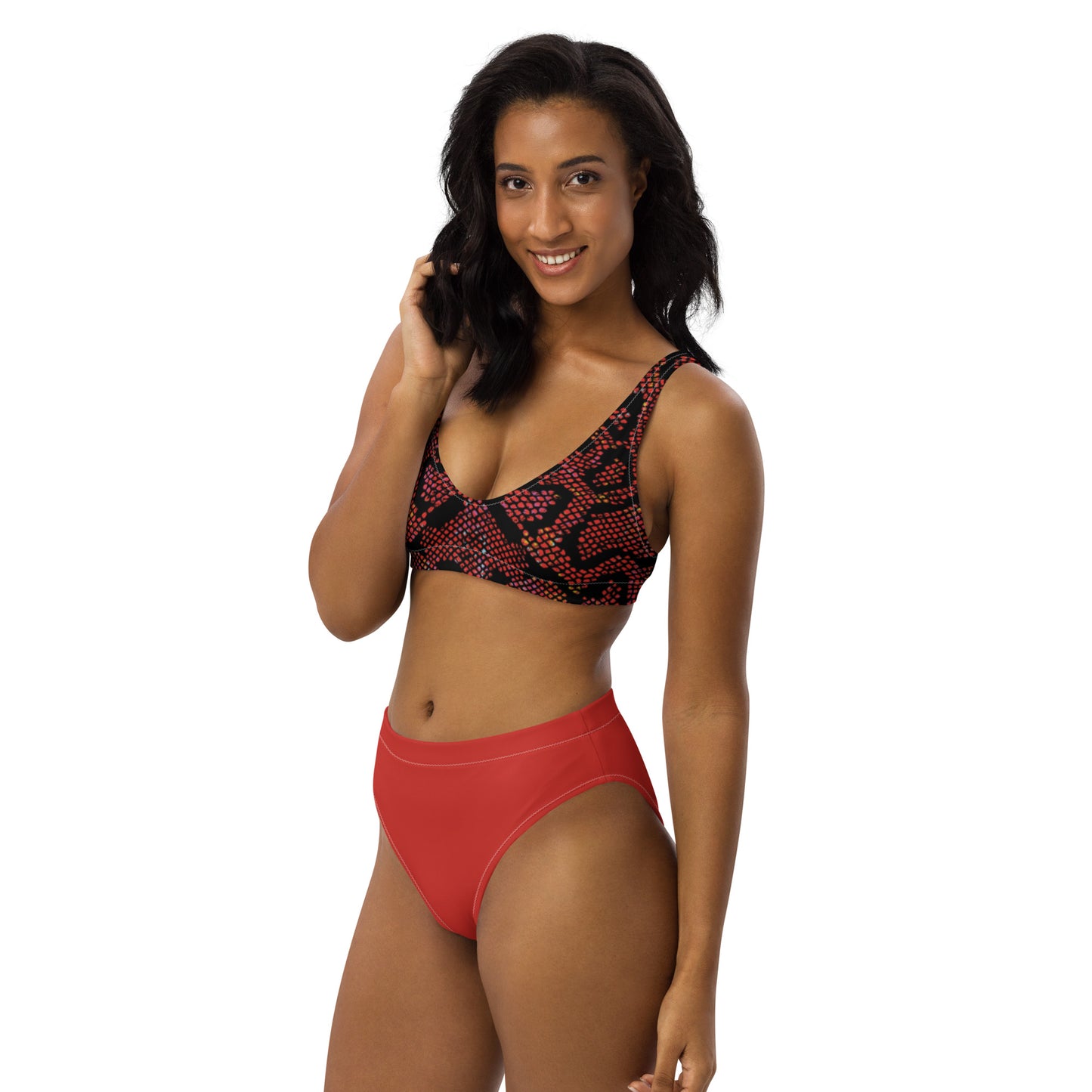 High Waisted Bikini Womens Mix and Match Patterns and Solid Colours (Glamourange 0044 Model)