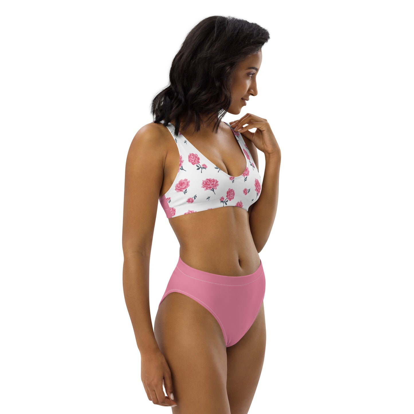 High Waisted Bikini Womens Mix and Match Patterns and Solid Colours (Glamourange 004 Model)