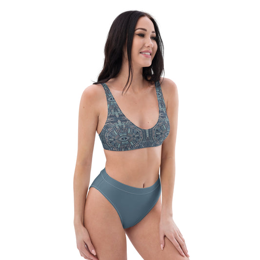 High Waisted Bikini Womens Mix and Match Patterns and Solid Colours (Glamourange 0023 Model)