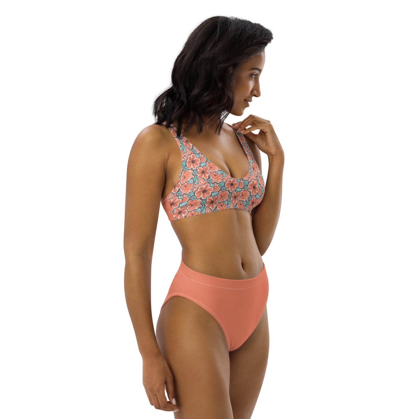 High Waisted Bikini Womens Mix and Match Patterns and Solid Colours (Glamourange 0024 Model)