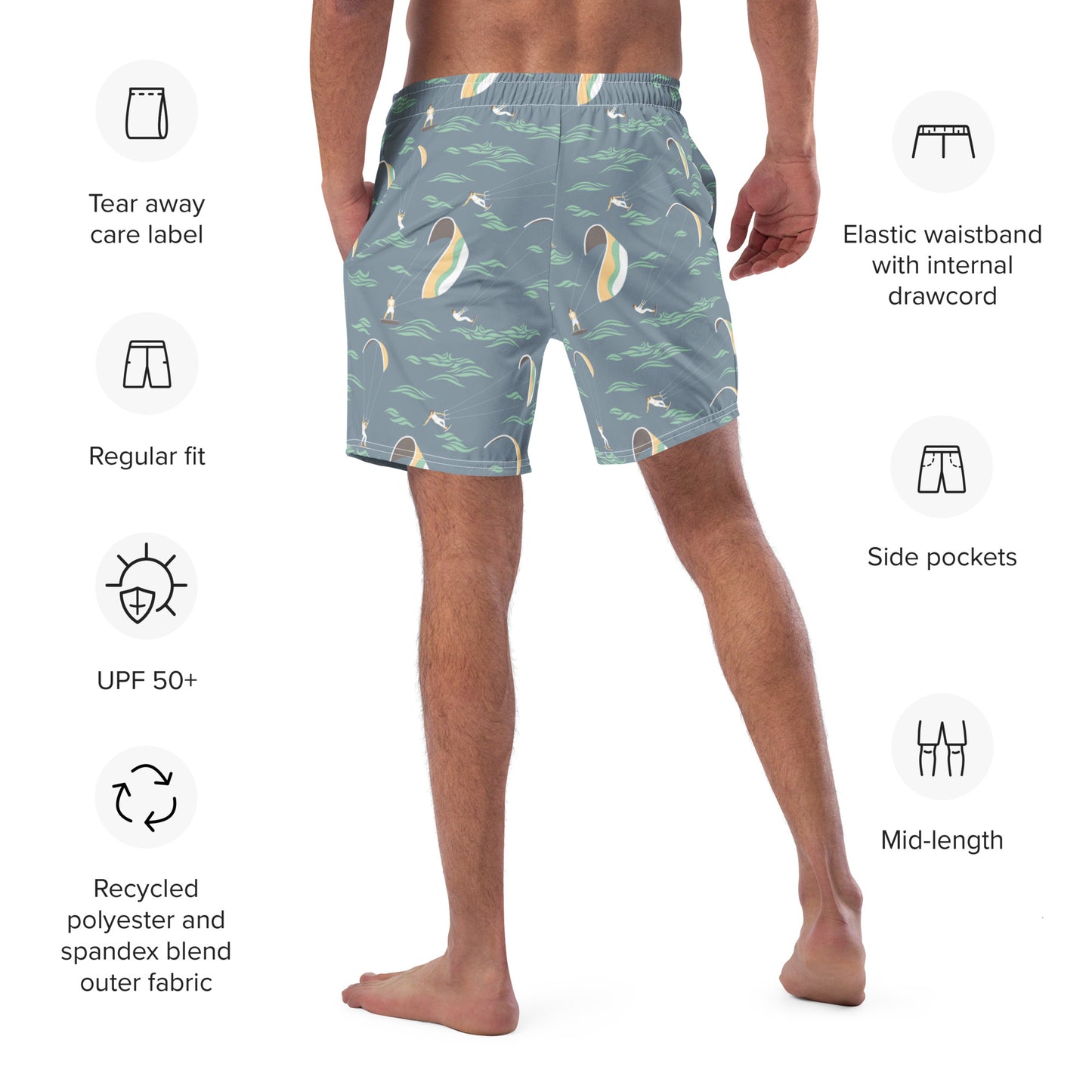 Men's Swim Trunks (Glamourange Mens Swim Trunks By Patterns - 007 Model)