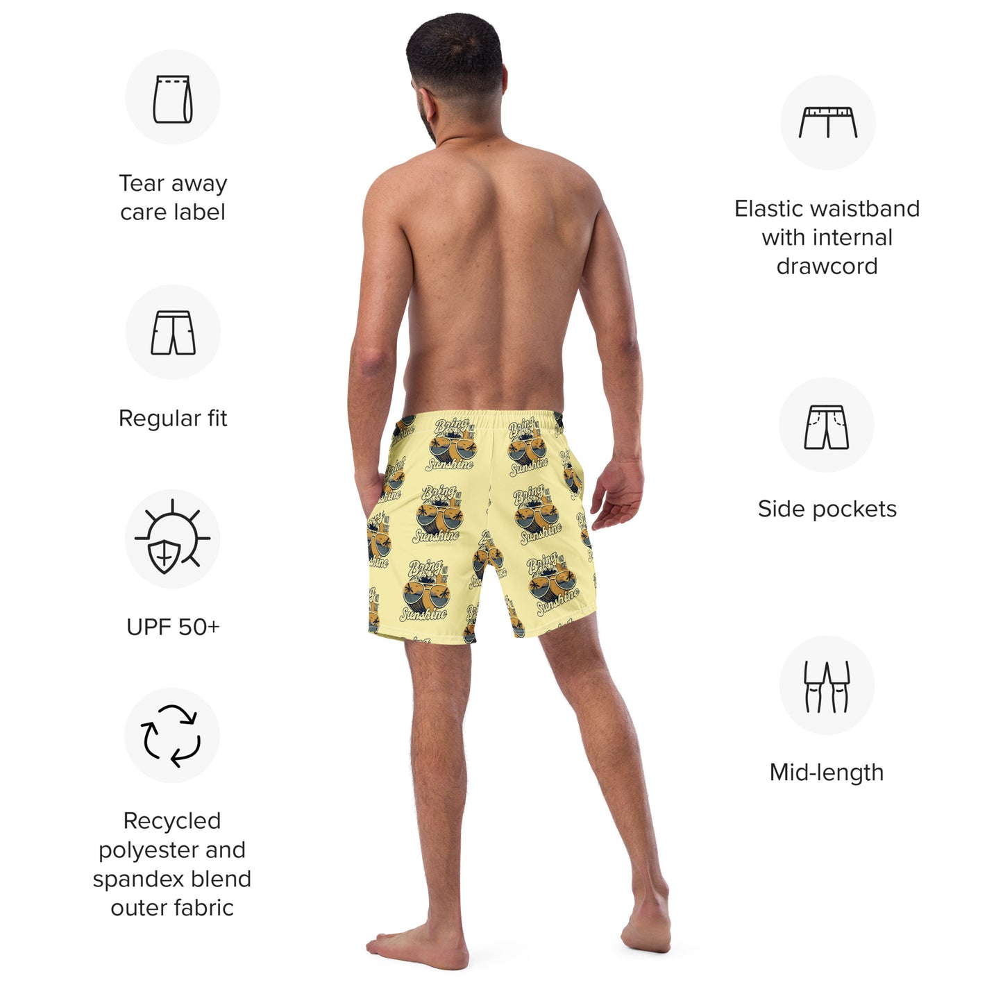 Men's Swim Trunks (Glamourange Mens Swim Trunks By Patterns - 0012 Model)