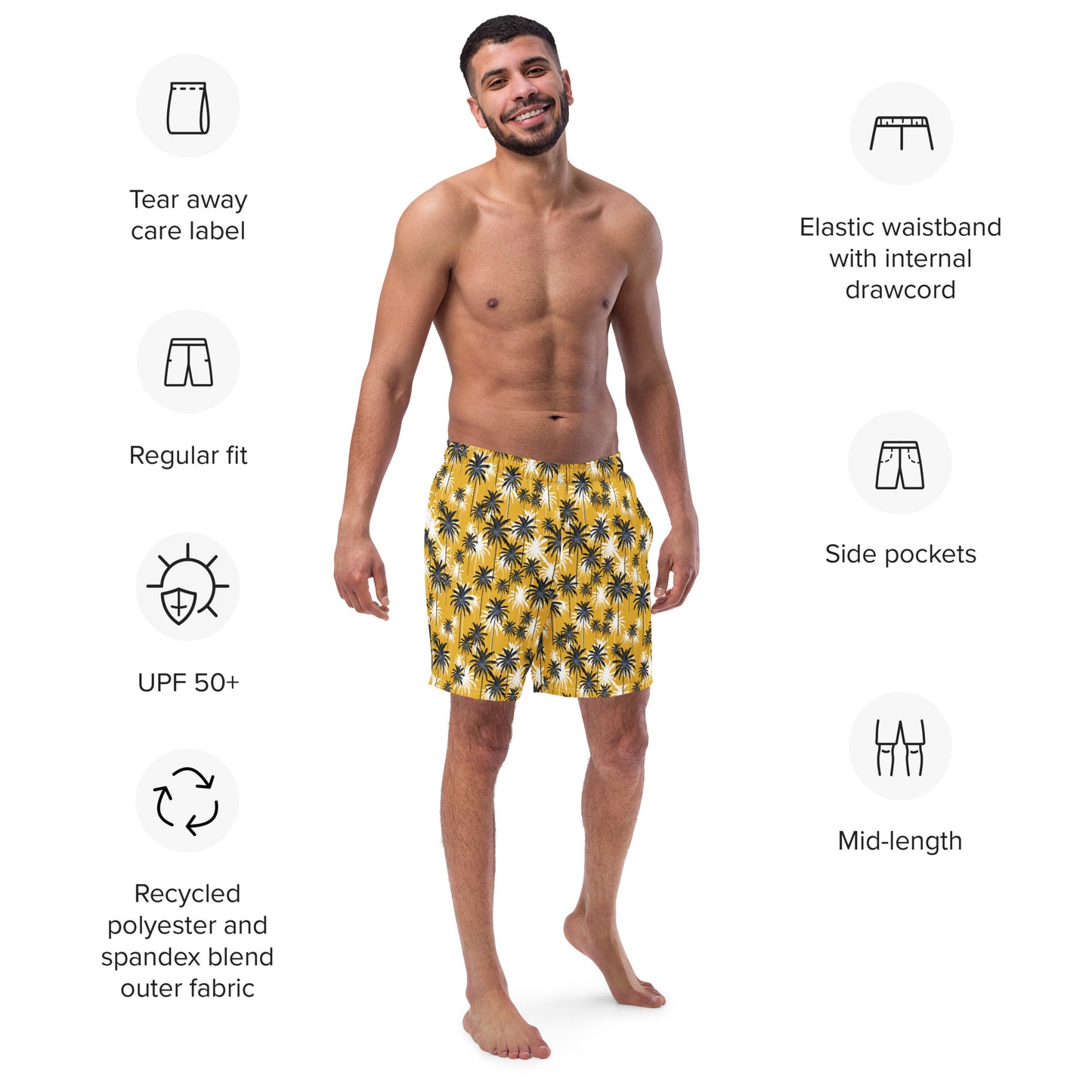 Men's Swim Trunks (Glamourange Mens Swim Trunks By Patterns - 0016 Model)