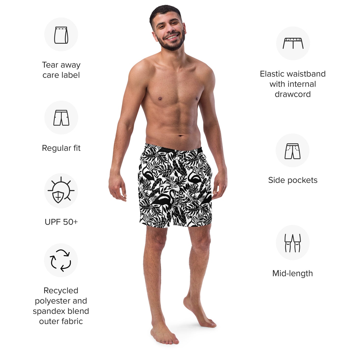 Men's Swim Trunks (Glamourange Mens Swim Trunks By Patterns - 0018 Model)