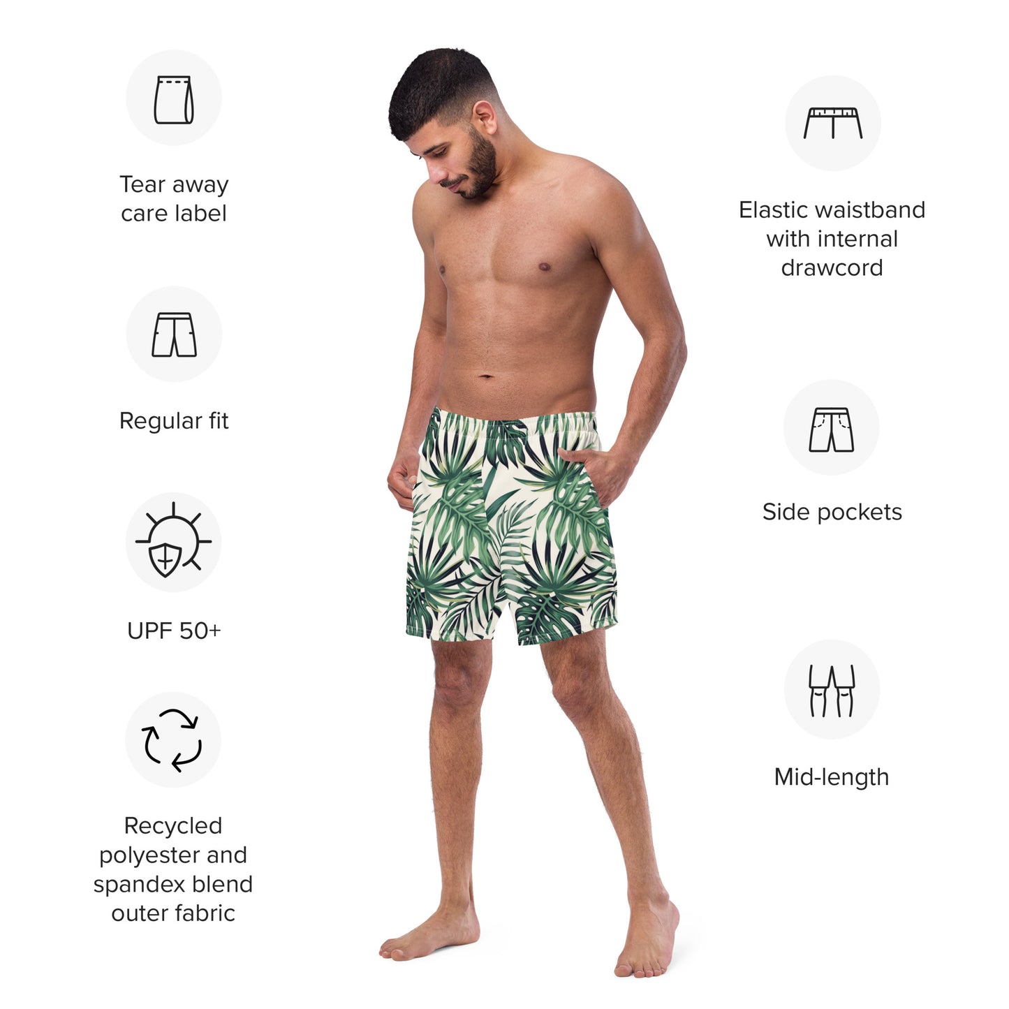 Men's Swim Trunks (Glamourange Mens Swim Trunks By Patterns - 009 Model)