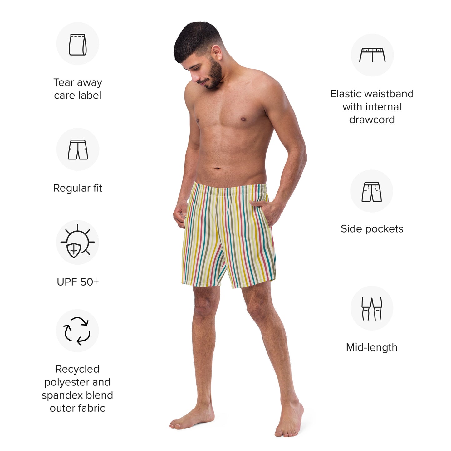 Men's Swim Trunks (Glamourange Mens Swim Trunks By Patterns - 0011 Model)