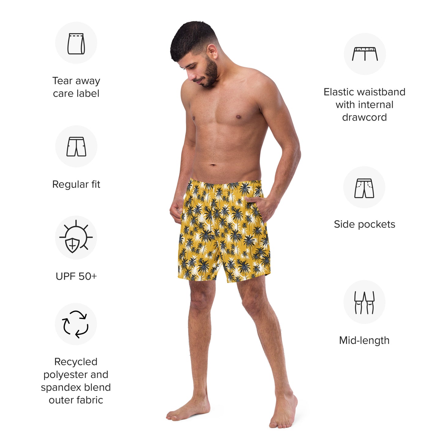 Men's Swim Trunks (Glamourange Mens Swim Trunks By Patterns - 0016 Model)