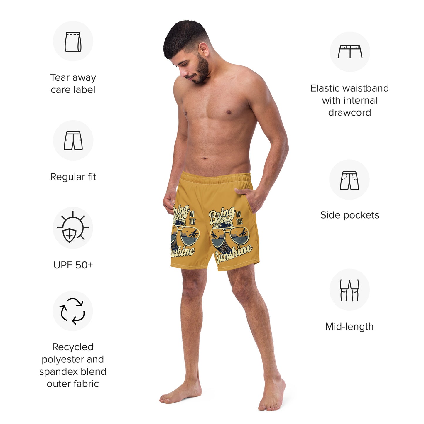 Men's Swim Trunks (Glamourange Mens Swim Trunks By Patterns - 0020 Model)