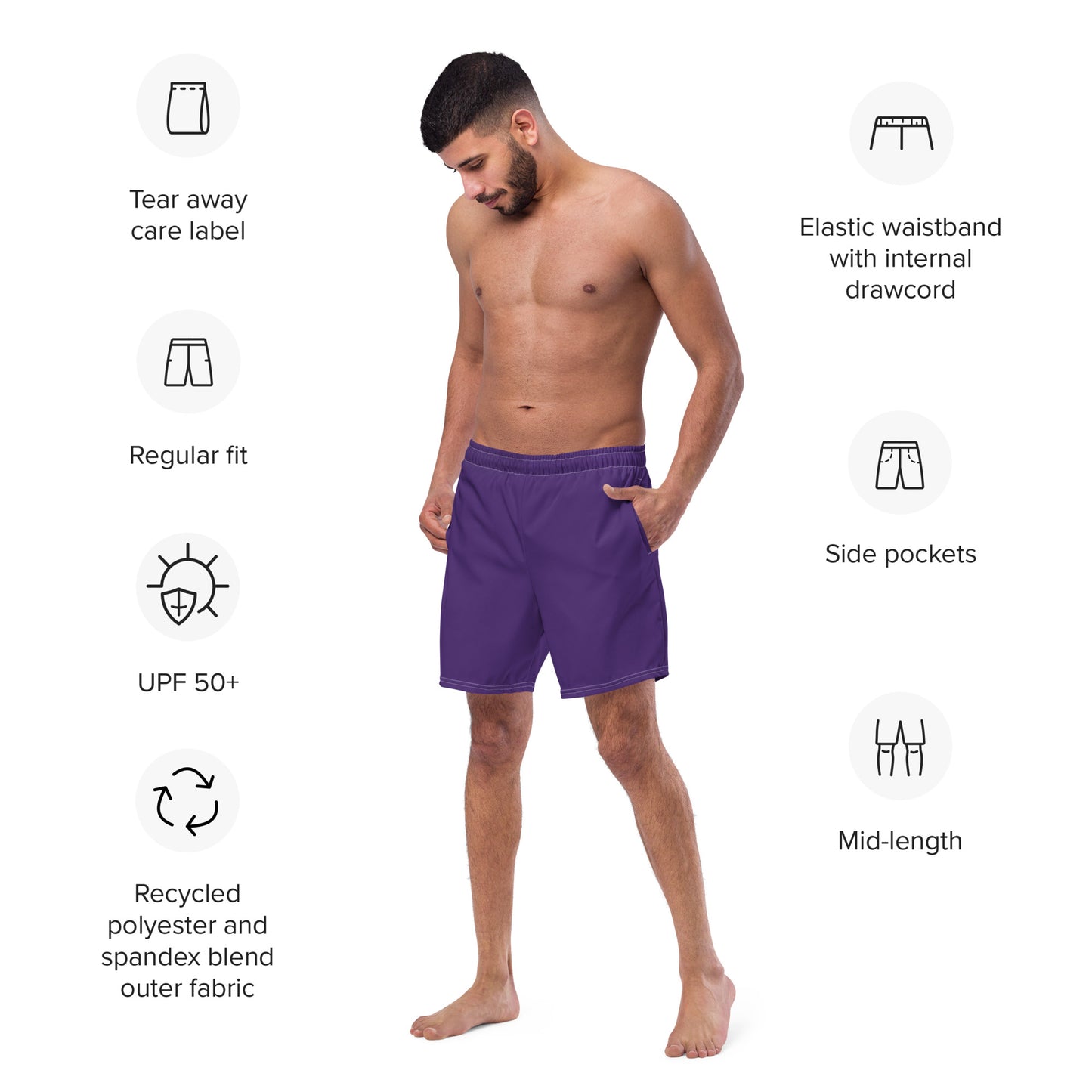 Men's Swim Trunks (Glamourange Mens Swim Trunks By Colours - 009 Model)