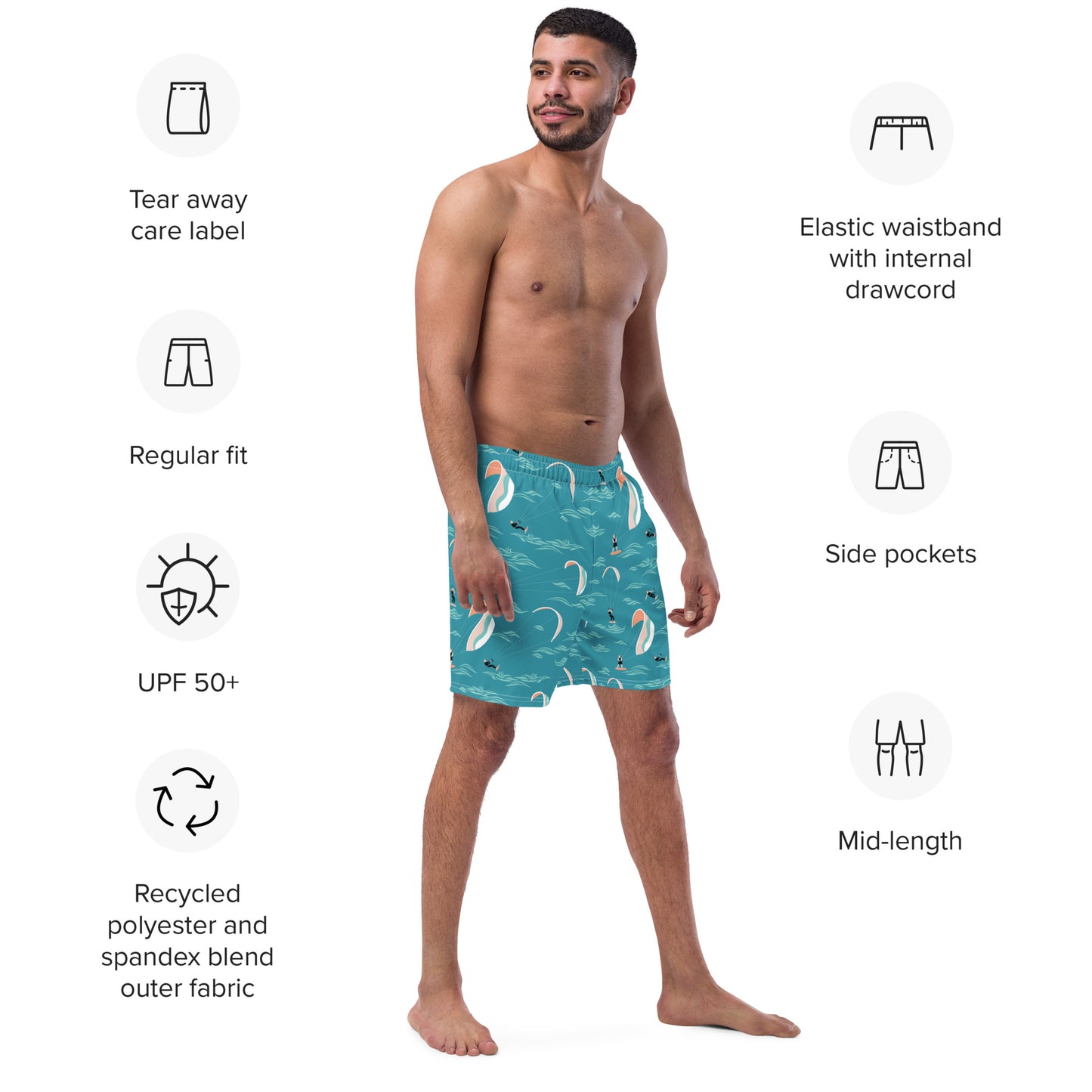 Men's Swim Trunks (Glamourange Mens Swim Trunks By Patterns - 006 Model)