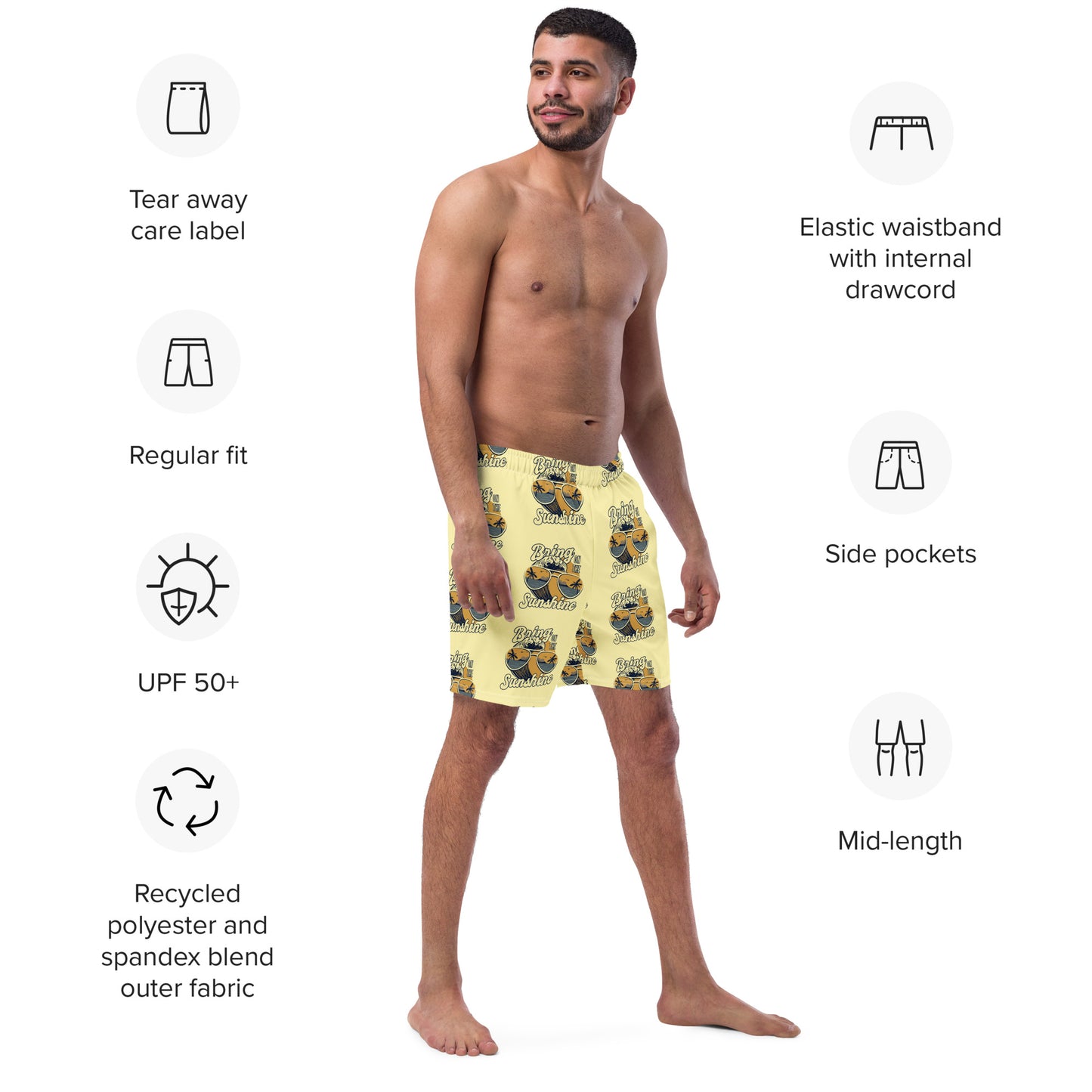 Men's Swim Trunks (Glamourange Mens Swim Trunks By Patterns - 0012 Model)