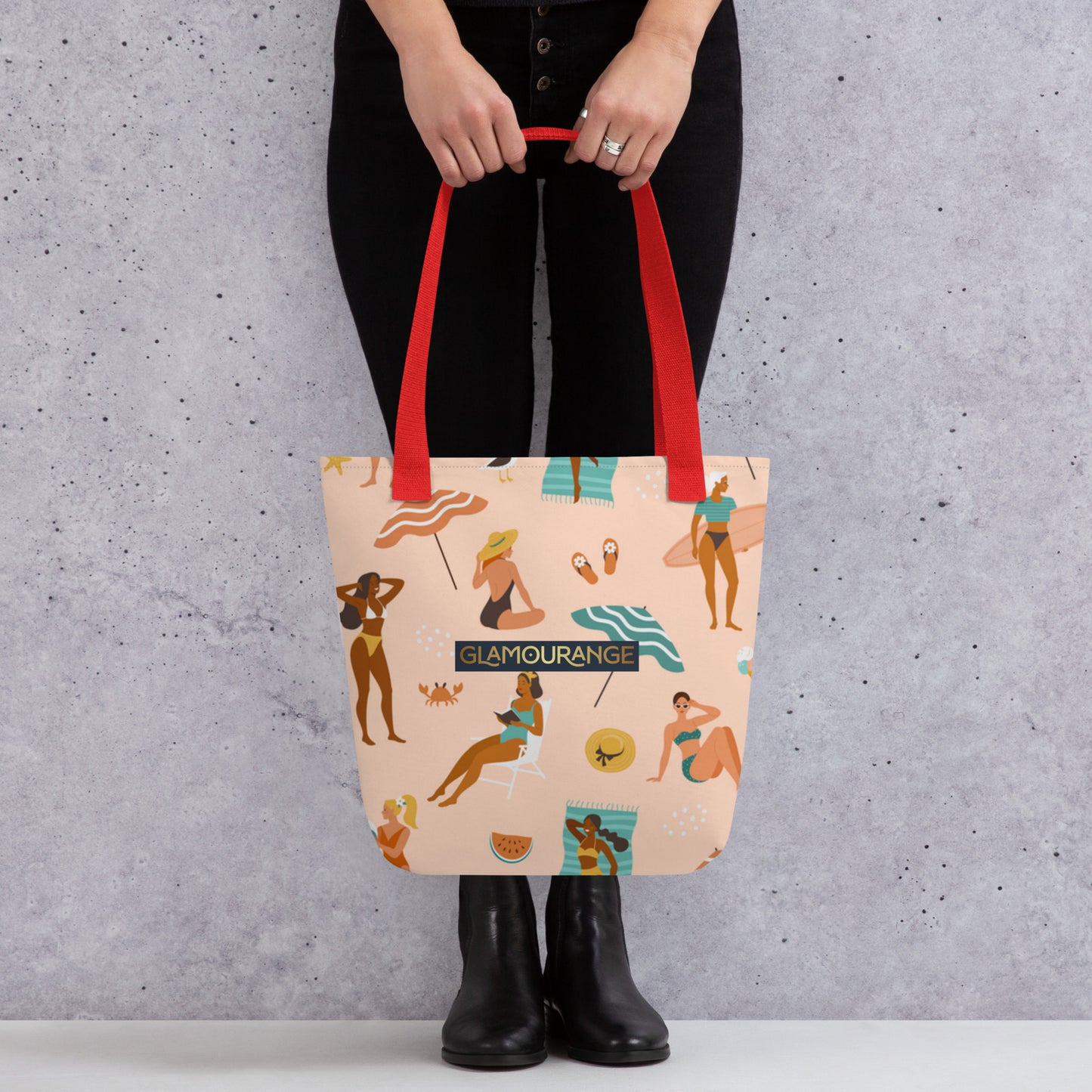 Tote Bag Women Designer (Beach Fun Time Pattern 001)