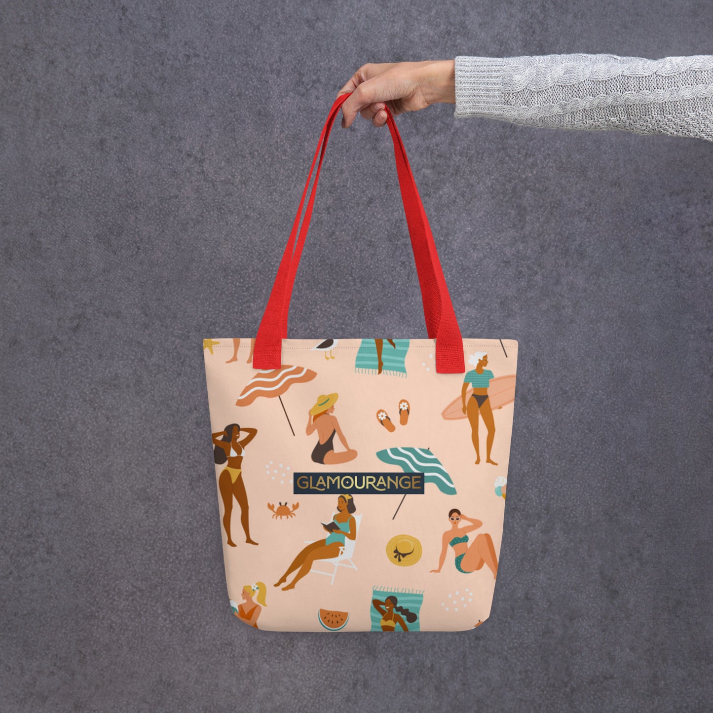 Tote Bag Women Designer (Beach Fun Time Pattern 001)