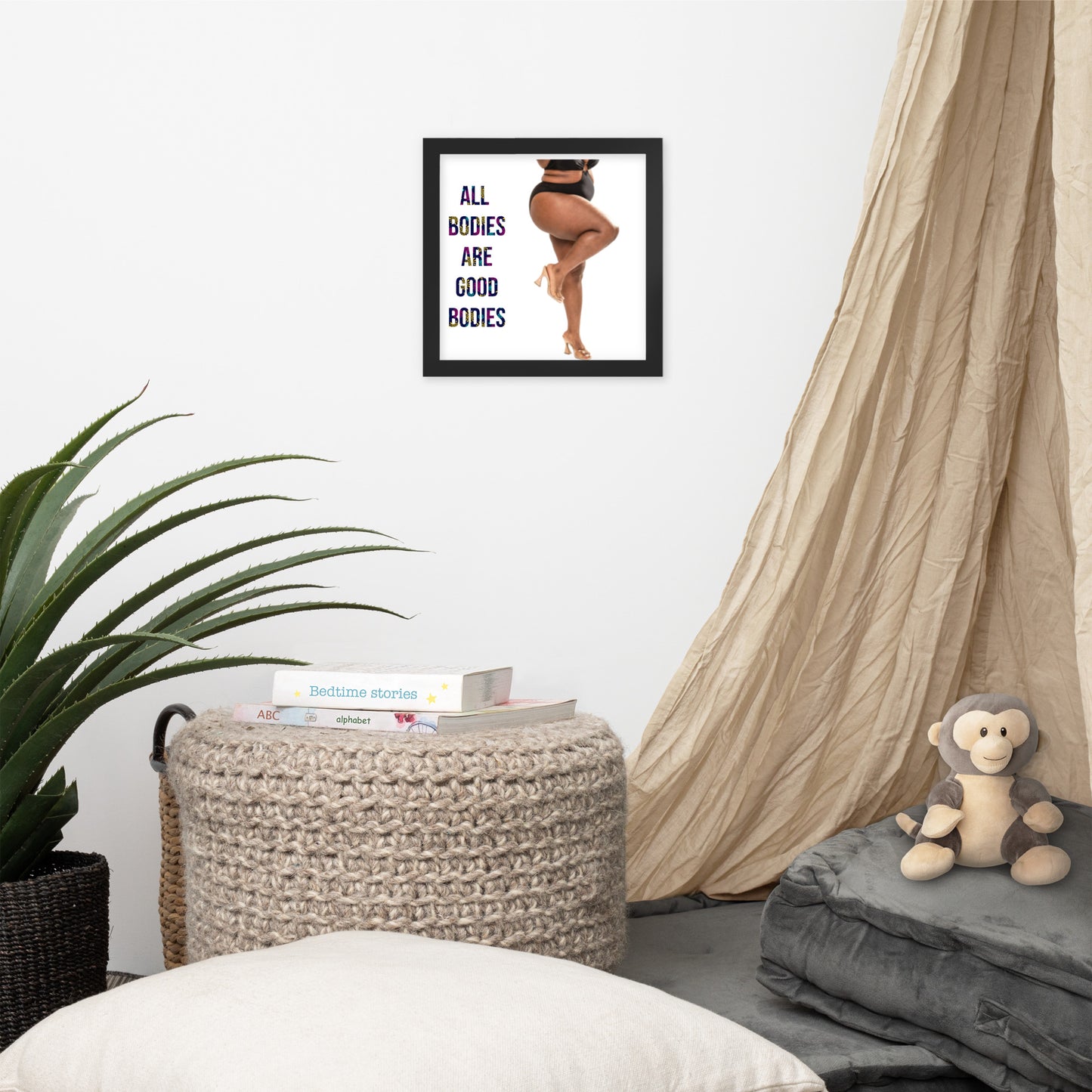 Body Positivity & Neutrality Framed Poster Wall Art (Vertical Model 004)