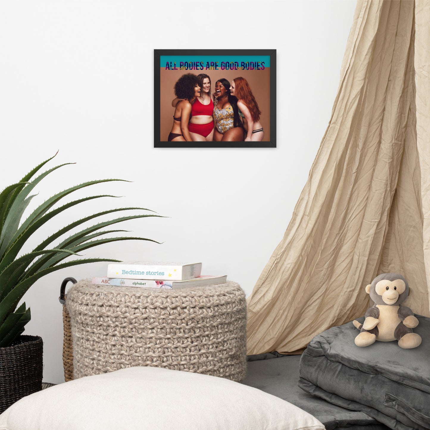 Body Positivity & Neutrality Framed Poster Wall Art (Horizontal Model 005)