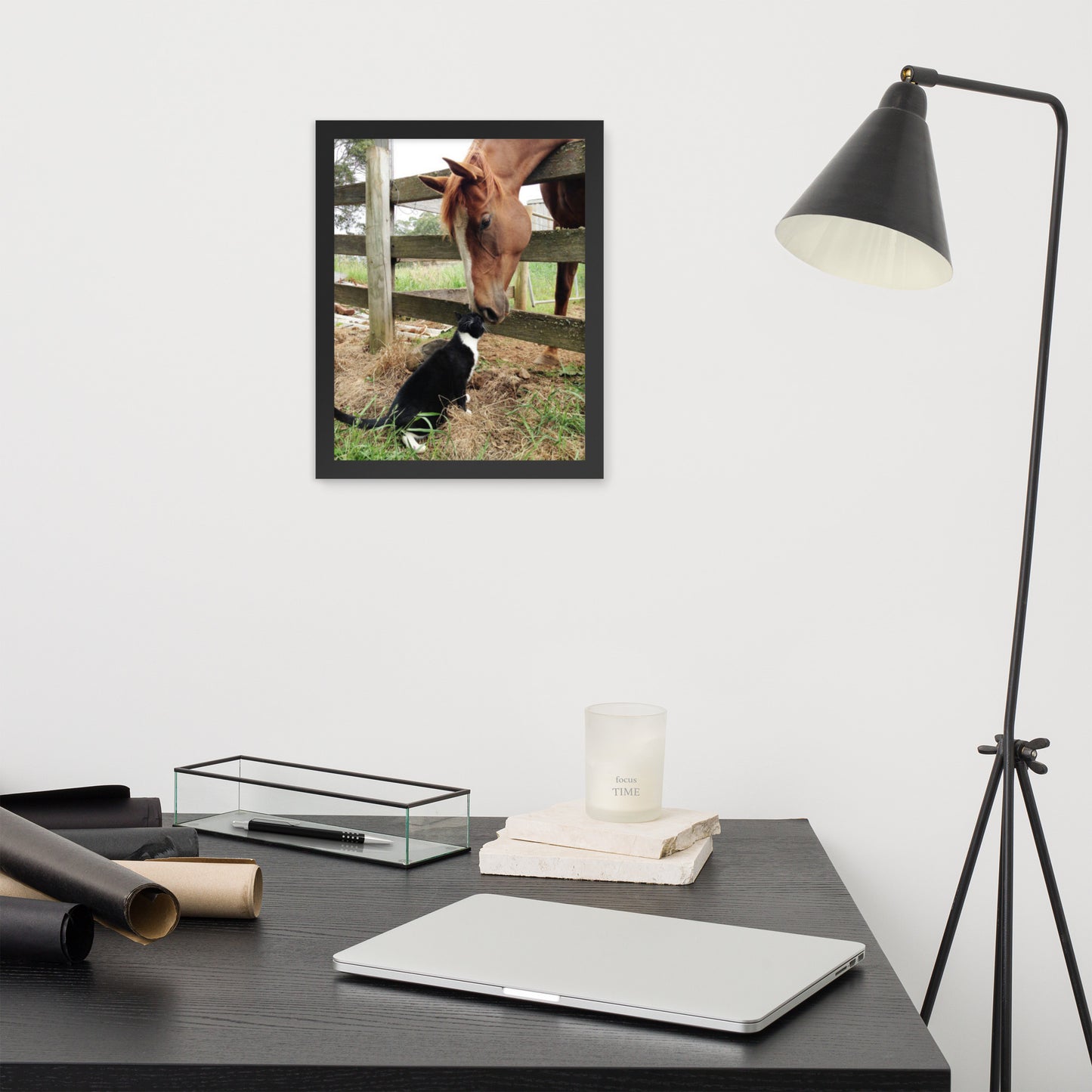 Framed Poster Horse Wall Art - Vertical Print (Glamourange 0029 Model)