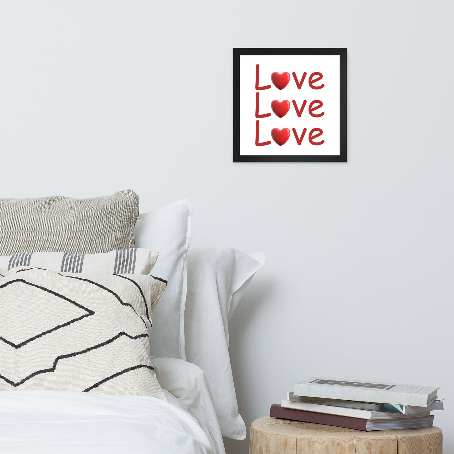 Framed Poster (Love Love Love - Love Framed Poster Vertical Model 0010)