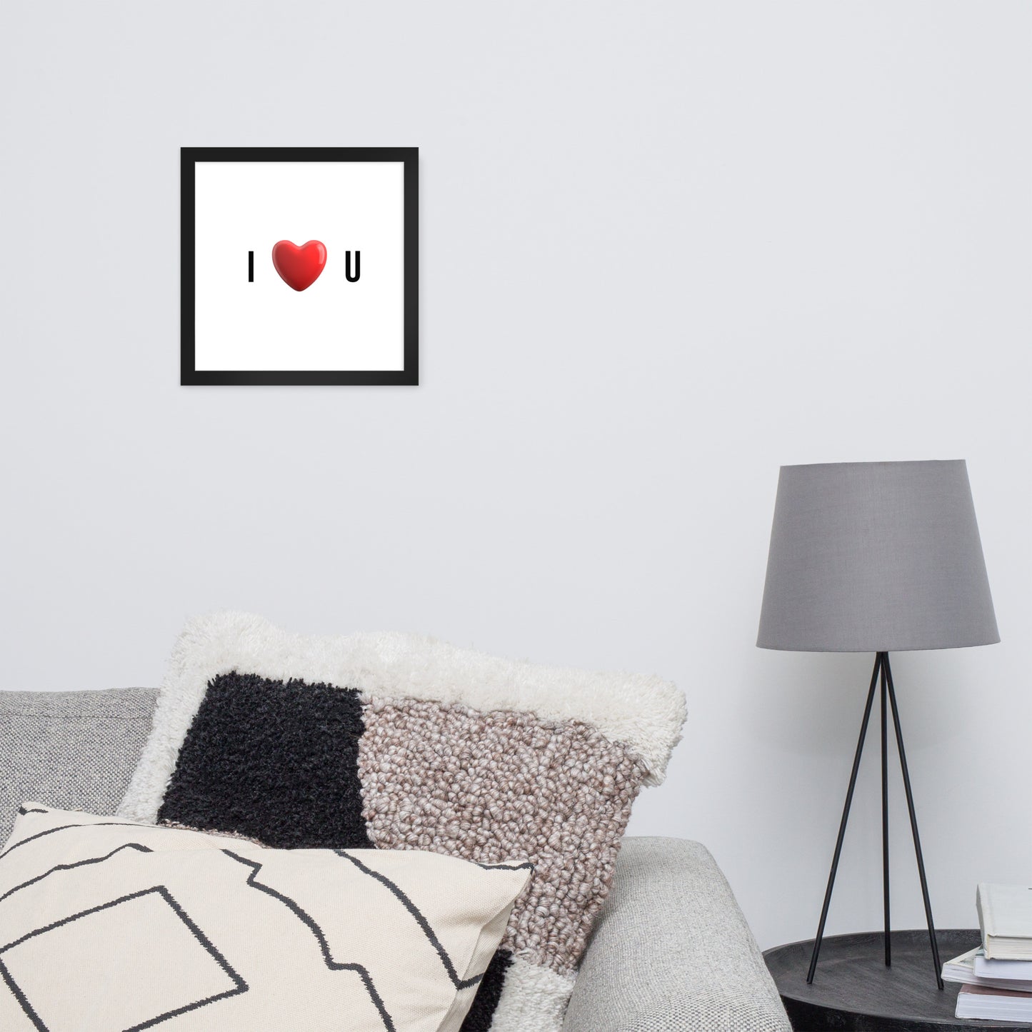 Framed Poster (I Love U - Framed Poster Love Wall Art - Horizontal Model 001)