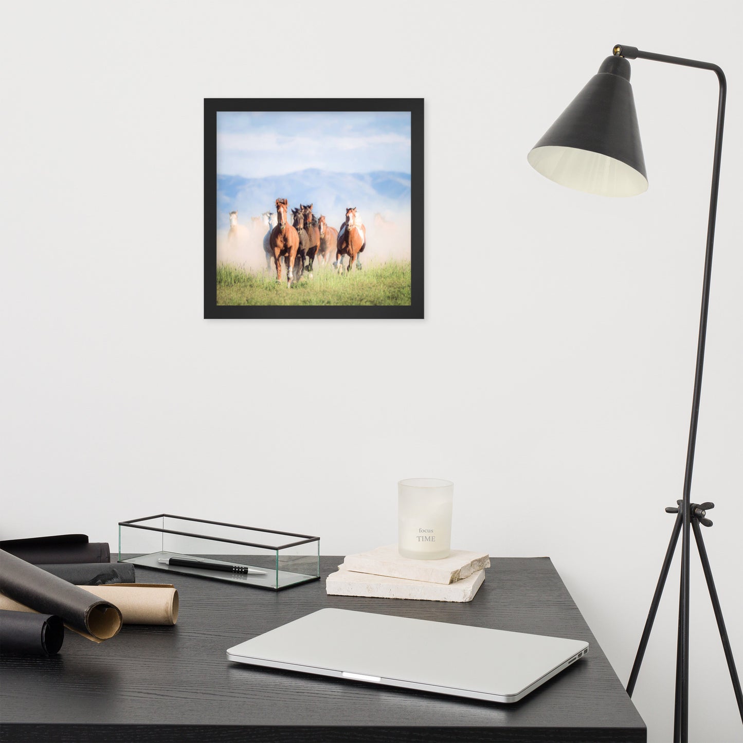 Framed Poster Horse Wall Art - Vertical Print (Glamourange 007 Model)