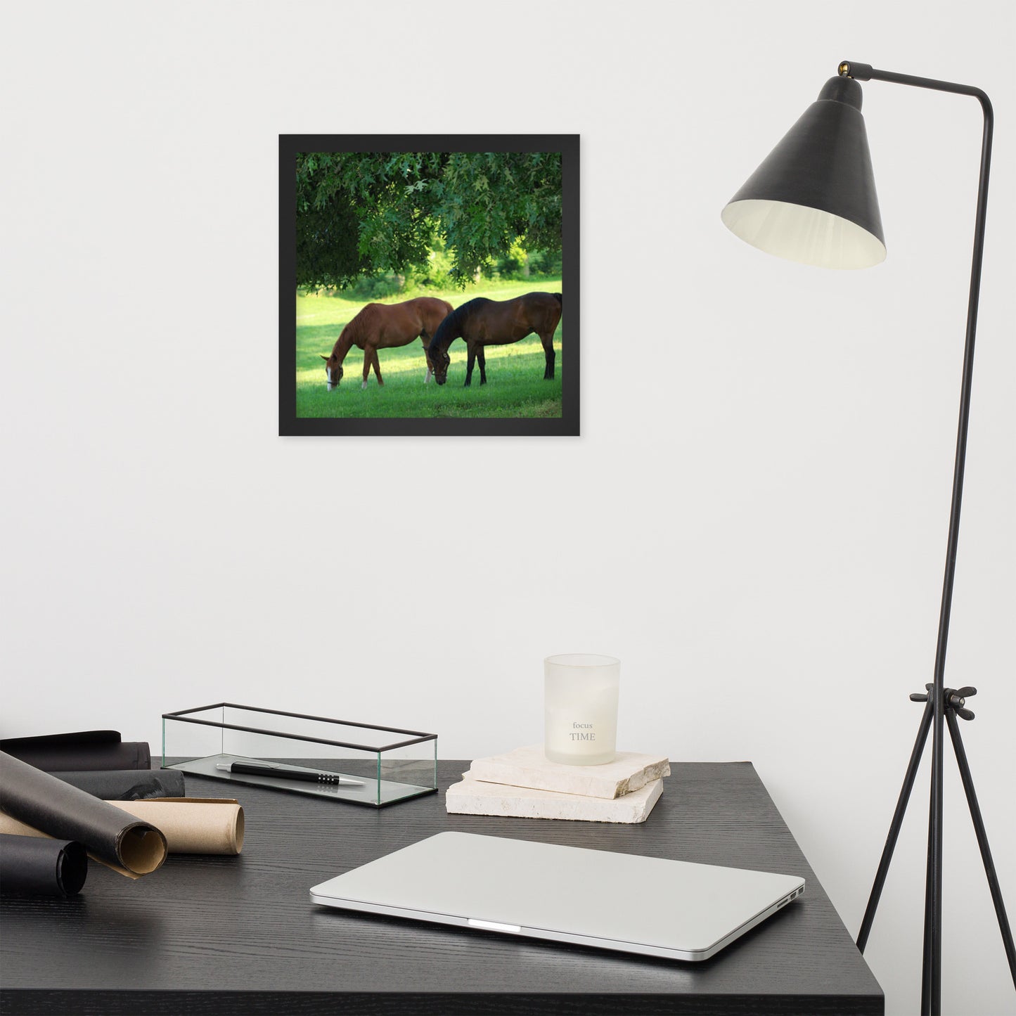 Framed Poster Horse Wall Art - Vertical Print (Glamourange 0033 Model)