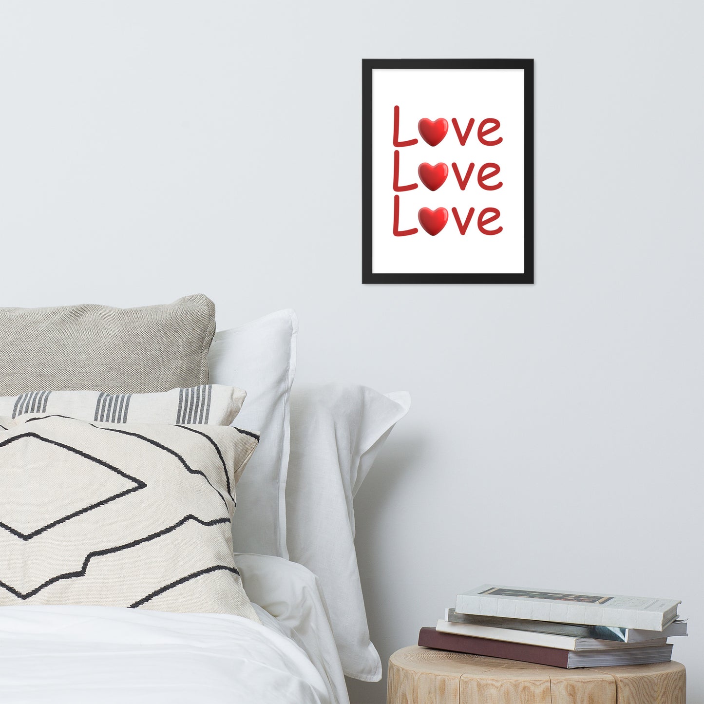 Framed Poster (Love Love Love - Love Framed Poster Vertical Model 0010)