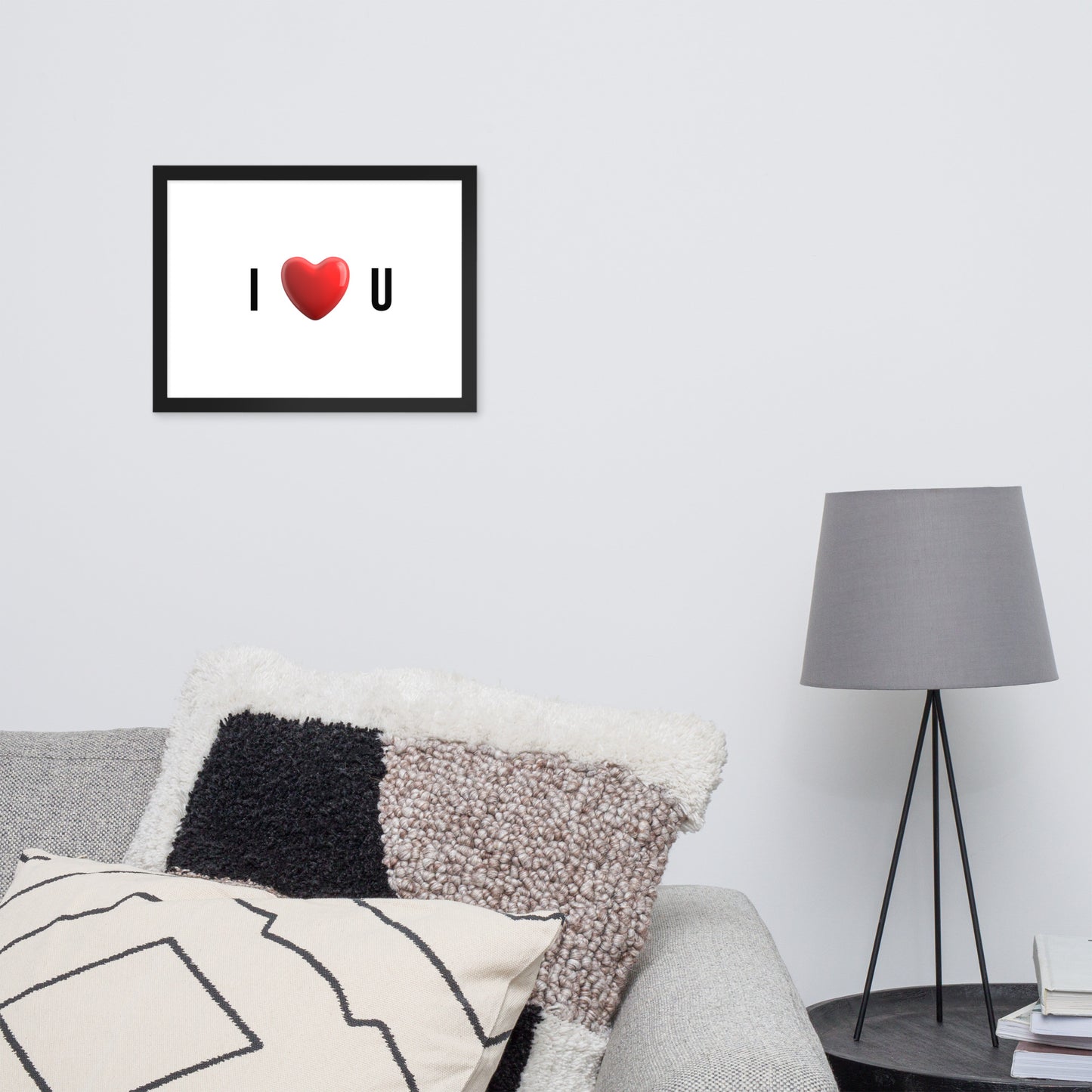 Framed Poster (I Love U - Framed Poster Love Wall Art - Horizontal Model 001)