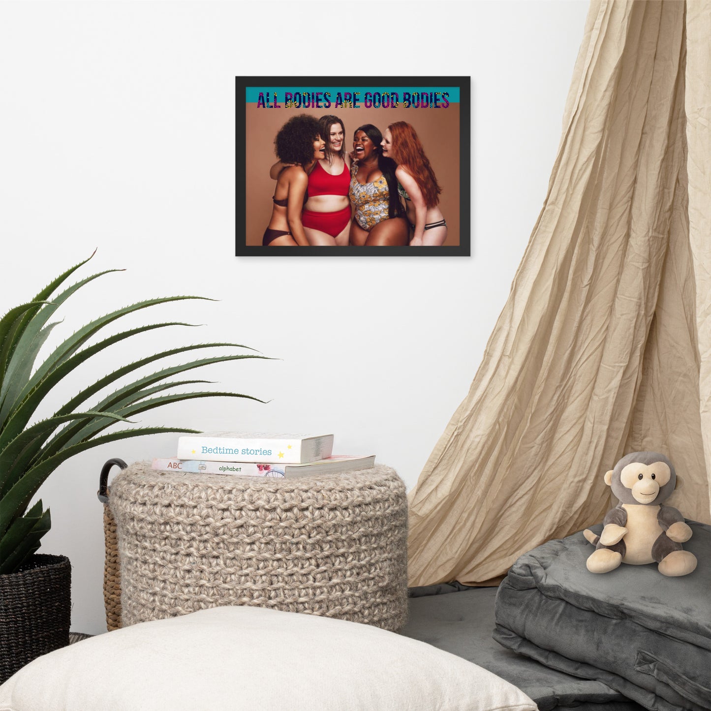 Body Positivity & Neutrality Framed Poster Wall Art (Horizontal Model 005)