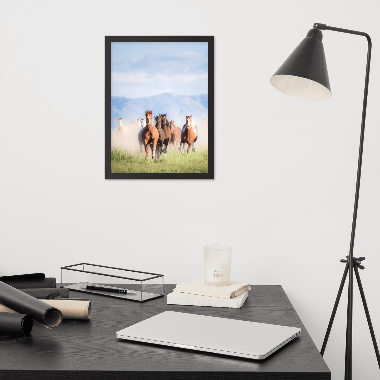 Framed Poster Horse Wall Art - Vertical Print (Glamourange 007 Model)