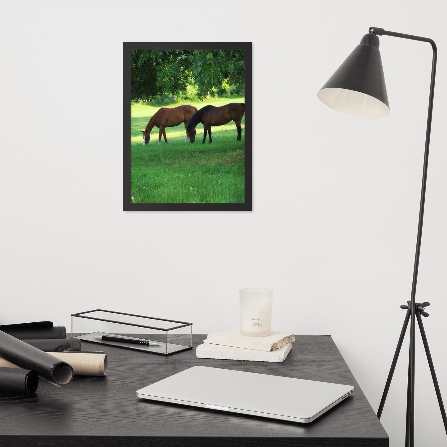 Framed Poster Horse Wall Art - Vertical Print (Glamourange 0033 Model)