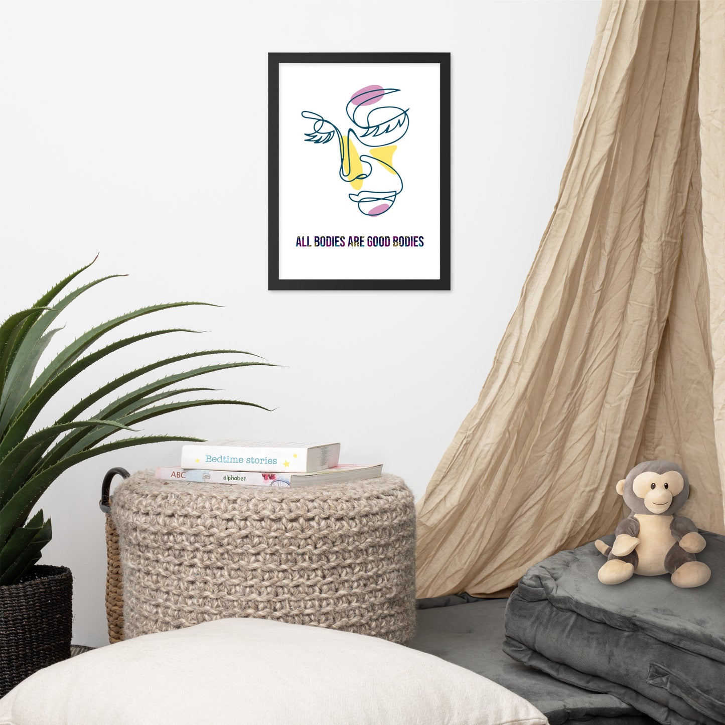 Body Positivity & Neutrality Framed Poster Wall Art (Vertical Model 0019)