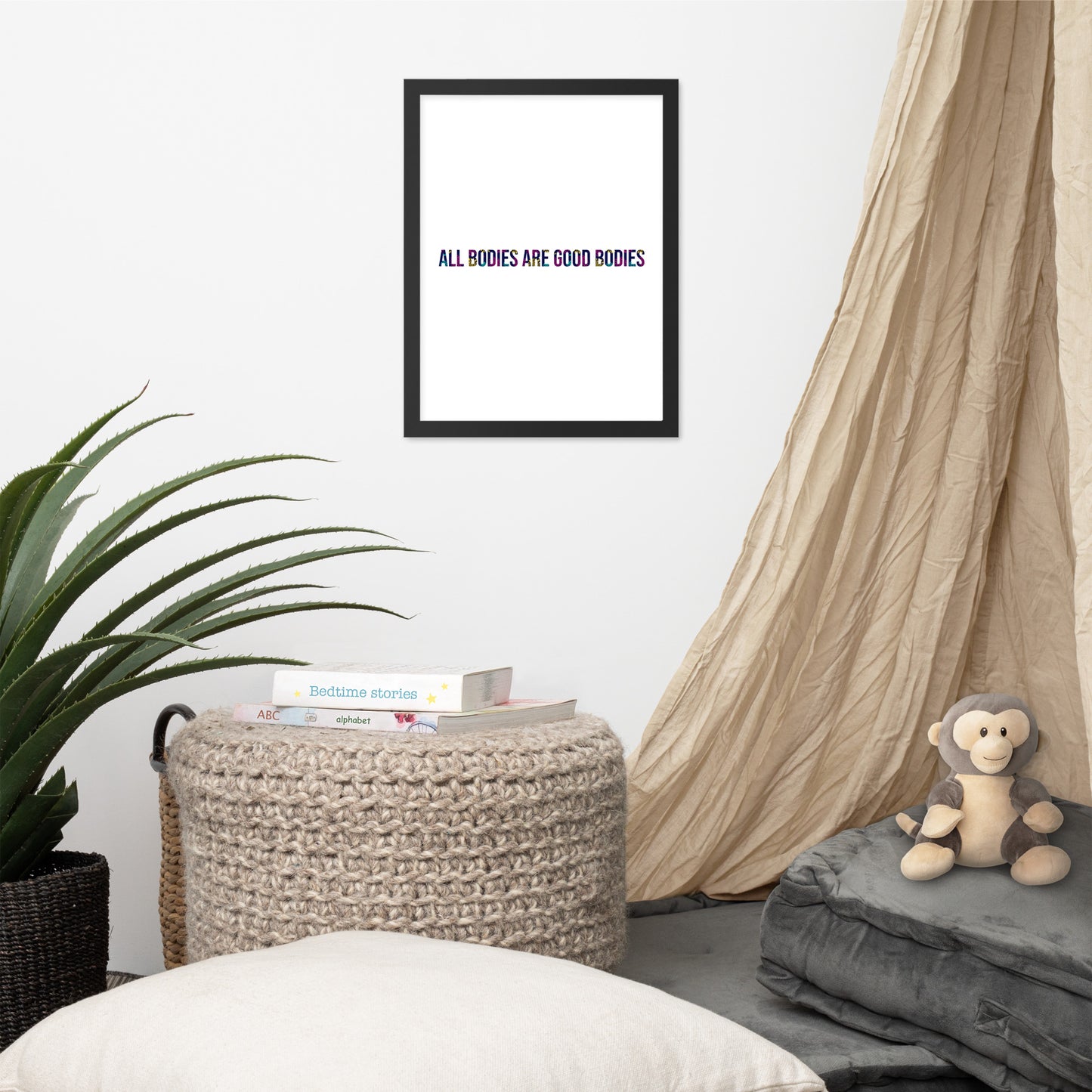 Body Positivity & Neutrality Framed Poster Wall Art (Vertical Model 0021)