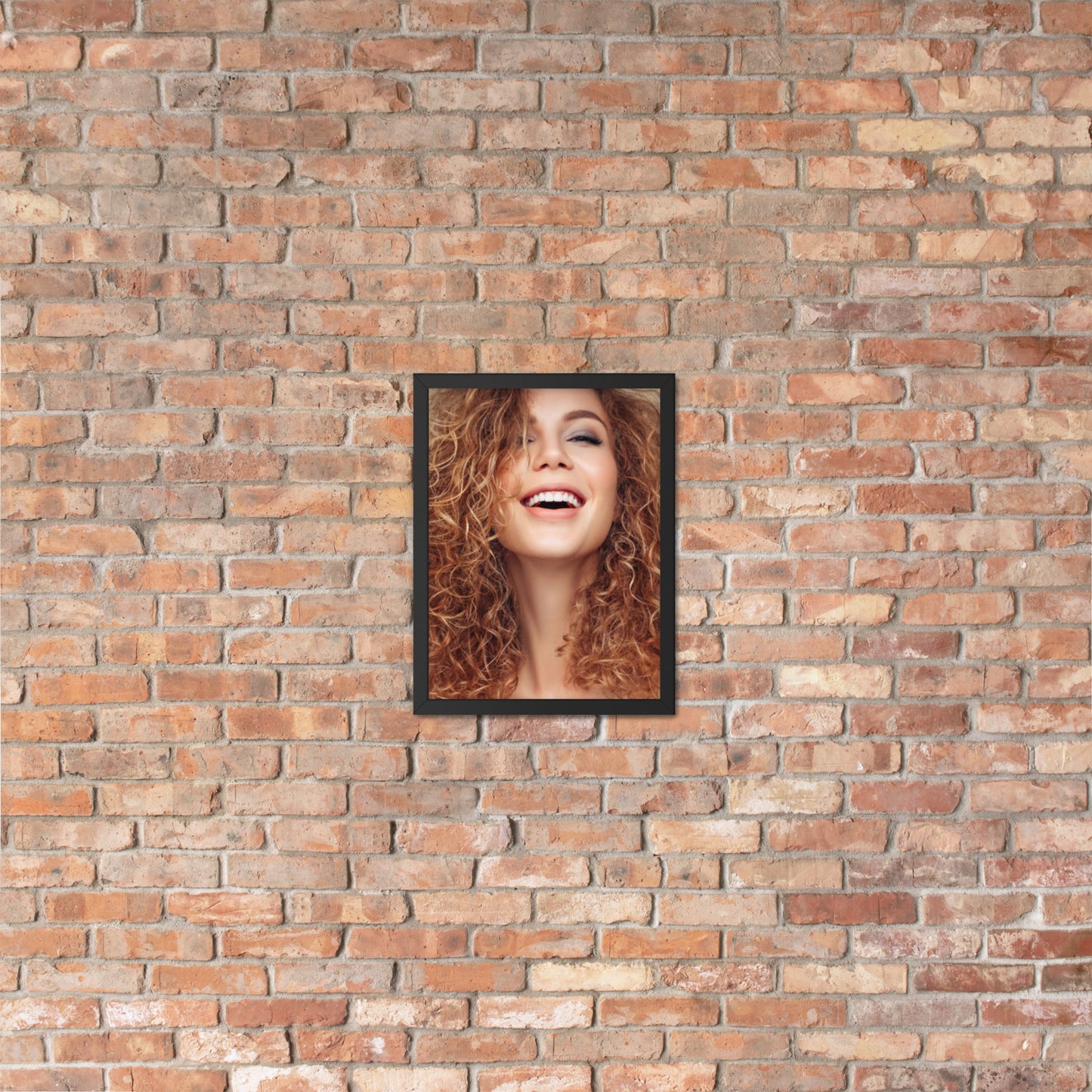 Framed Poster Wall Art Vertical: Priceless Smiles and Laughter (Print Model 0034)