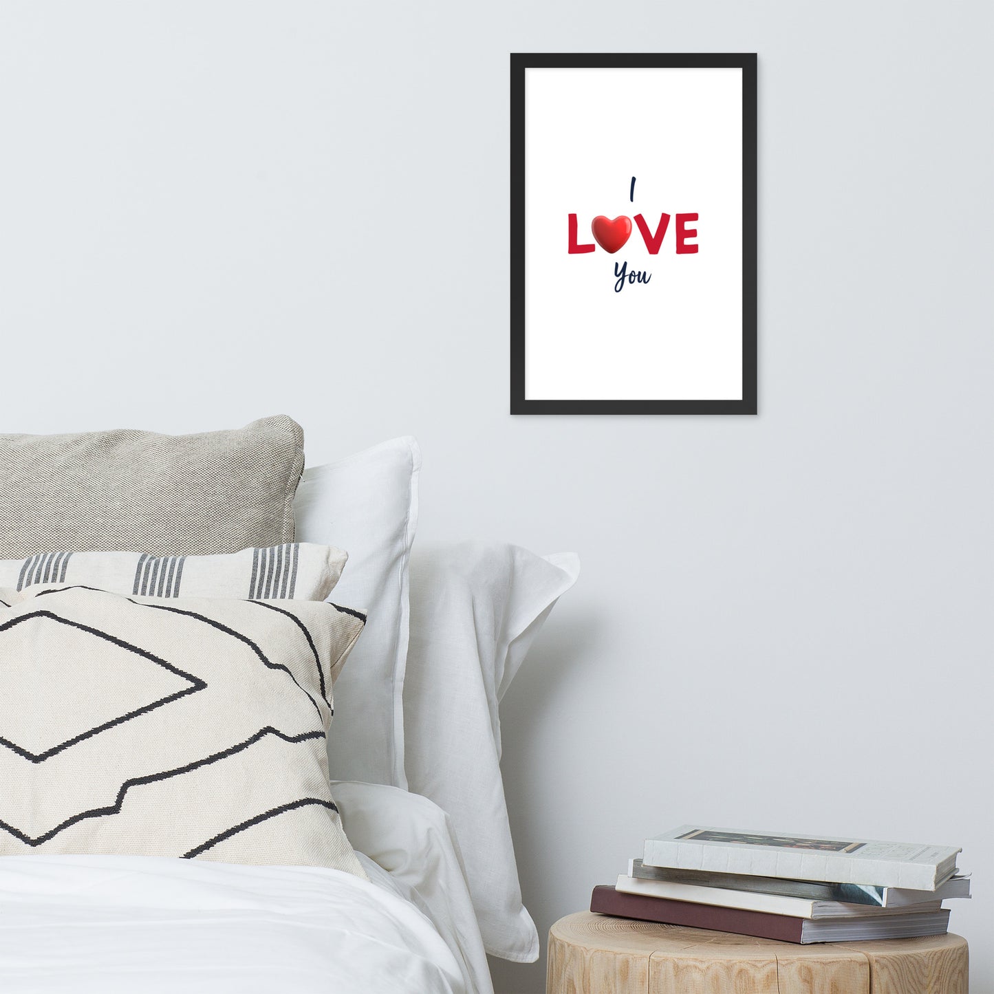 Framed Poster (I Love You - Love Framed Poster Vertical Model 004)