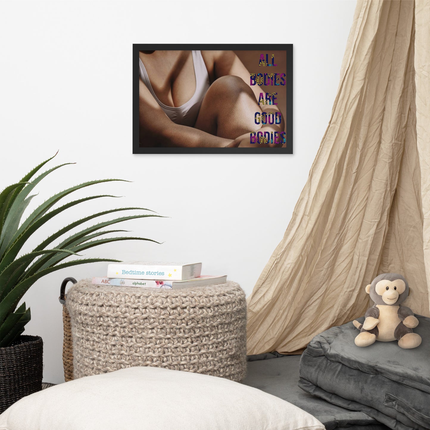 Body Positivity & Neutrality Framed Poster Wall Art (Horizontal Model 003)