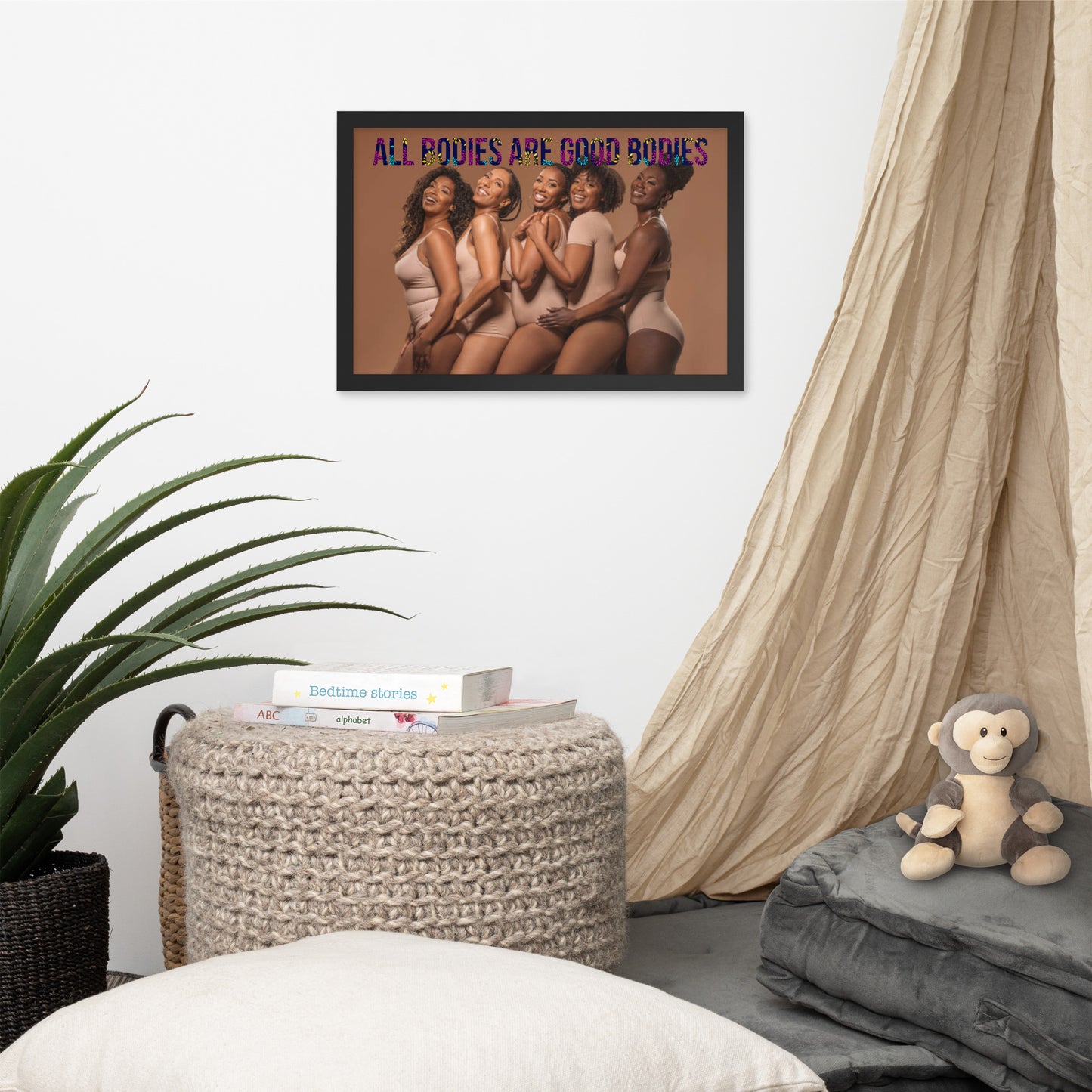 Body Positivity & Neutrality Framed Poster Wall Art (Horizontal Model 009)