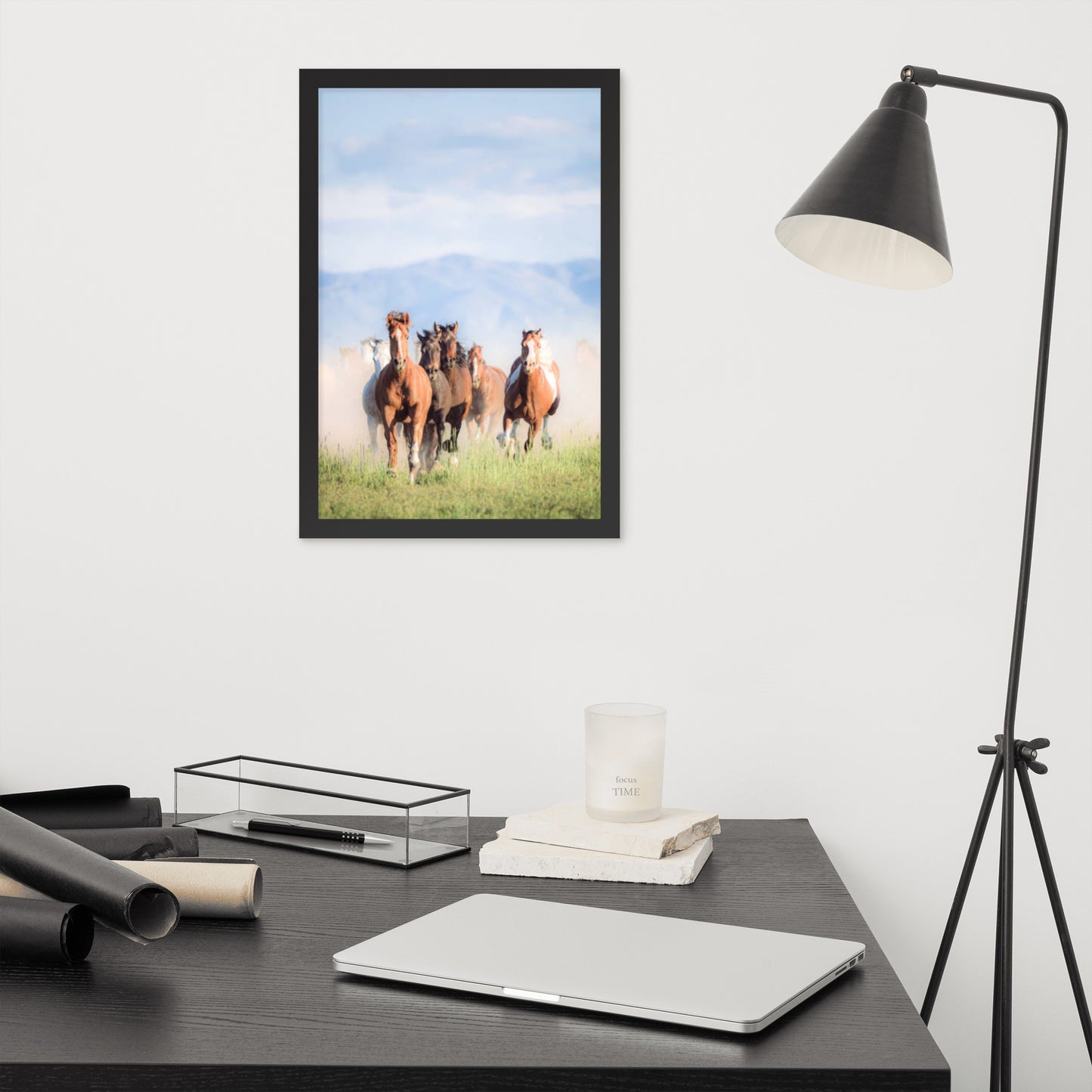 Framed Poster Horse Wall Art - Vertical Print (Glamourange 007 Model)