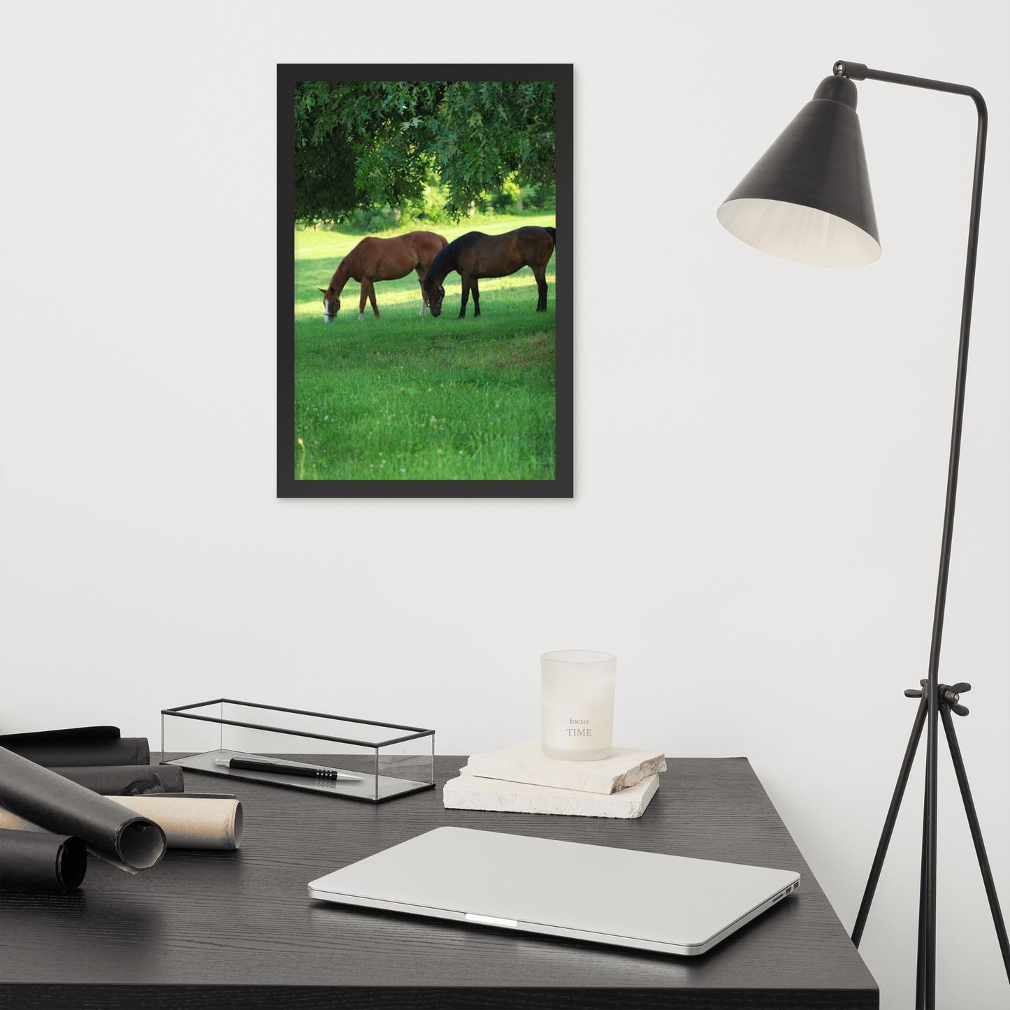 Framed Poster Horse Wall Art - Vertical Print (Glamourange 0033 Model)