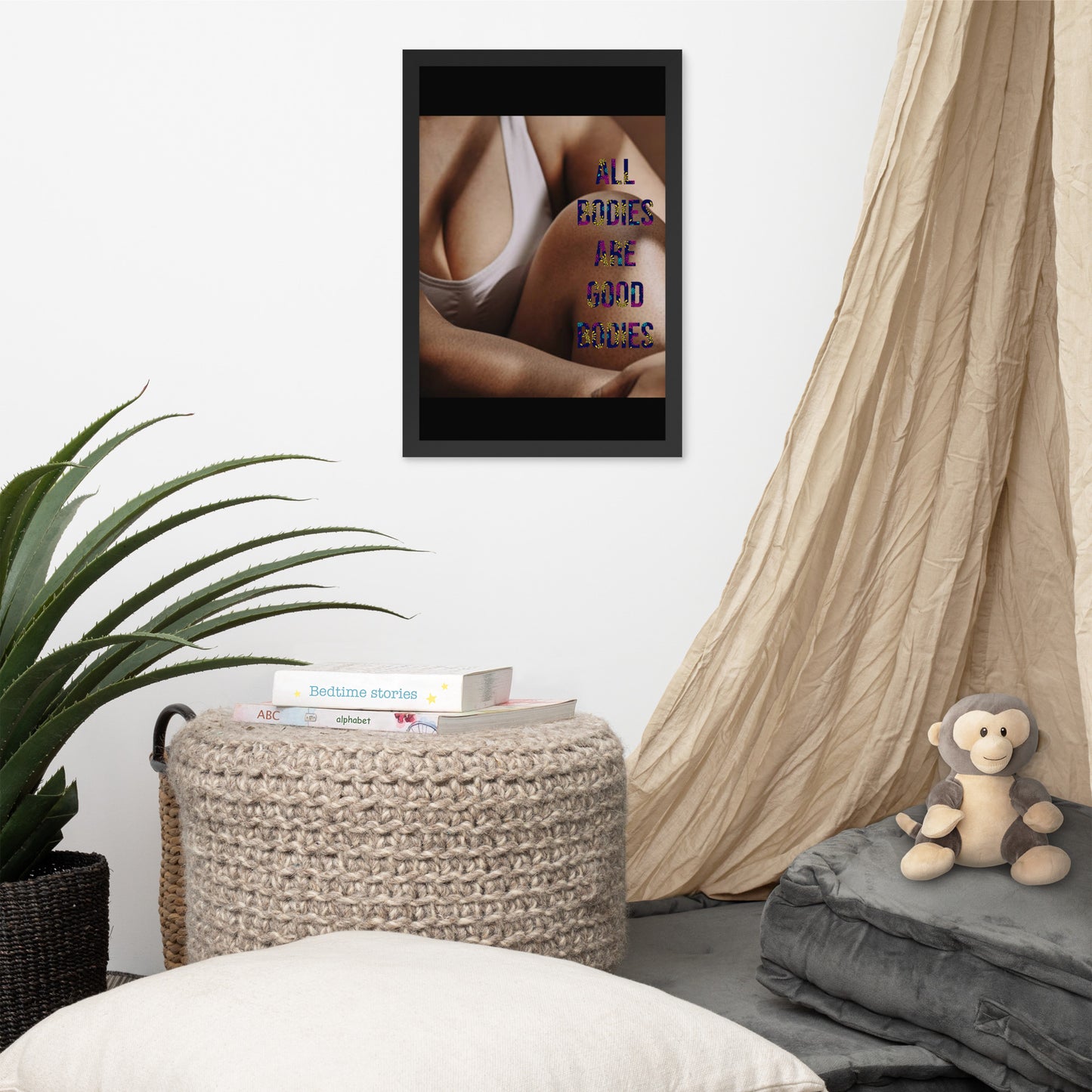 Body Positivity & Neutrality Framed Poster Wall Art (Vertical Model 003)